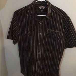 Harley Davidson button down tee shirt